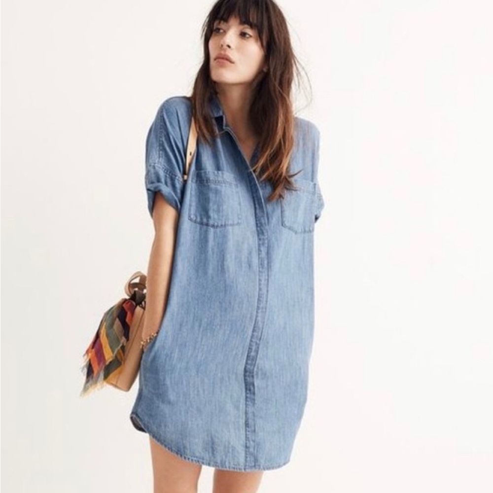 Madewell Chambray Denim Button Down Shirtdress